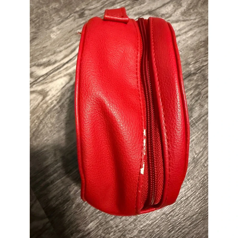 Red Scottie Dog Christmas Round Cosmetic Bag Pouch Zipper‎